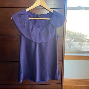 Ann Taylor Purple Silky Suiting Top 00P
